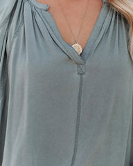 Mendez Washed Dolman Top - Dusty Sage Ins Street