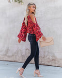 Mercury Printed Cold Shoulder Ruffle Top Ins Street