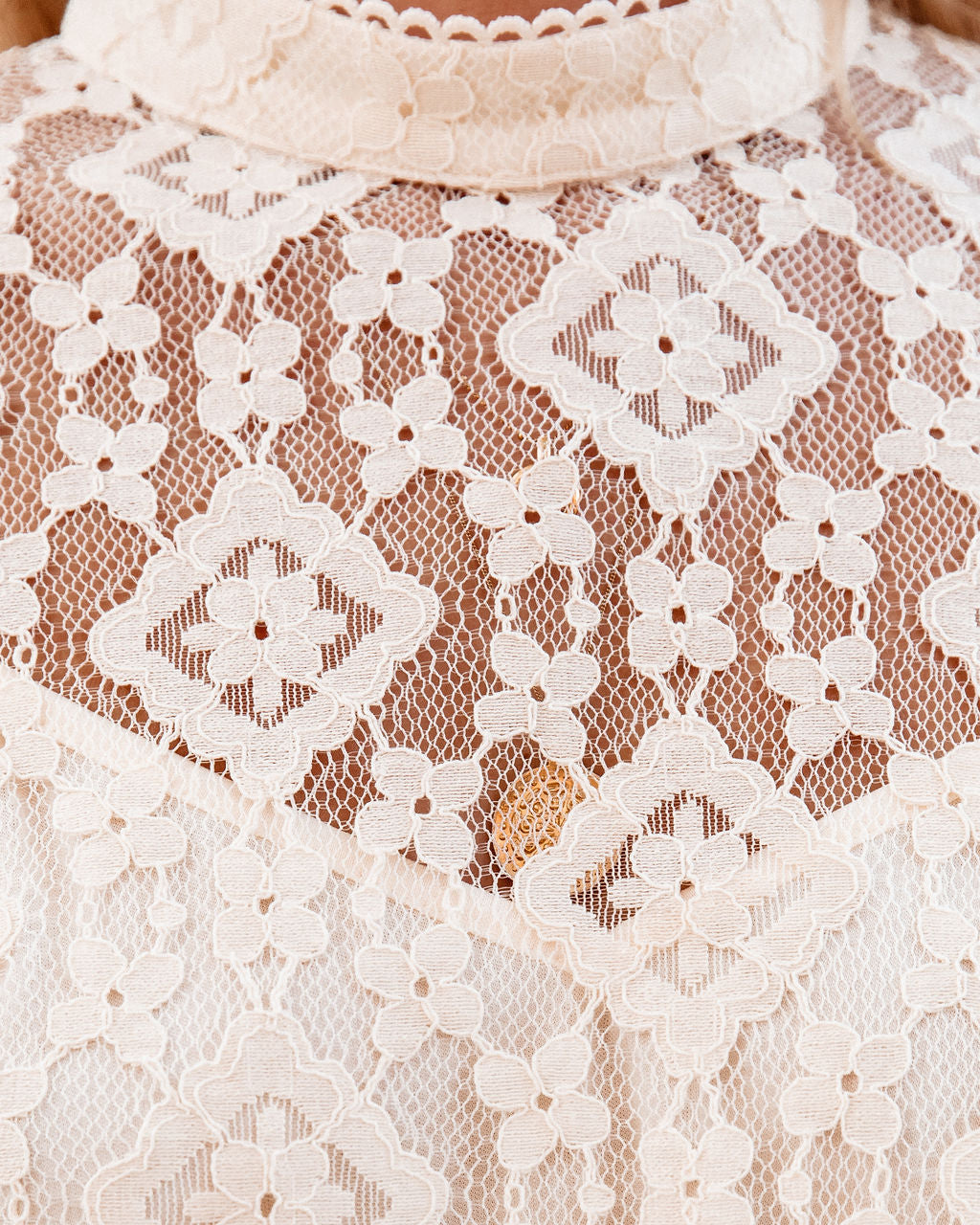 Meridian Lace Blouse - Cream Ins Street