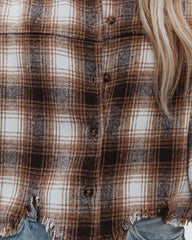 Merlin Cropped Button Down Plaid Top - Brown Ins Street