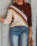 Midtown East Knit Sweater - Brown Cream Ins Street