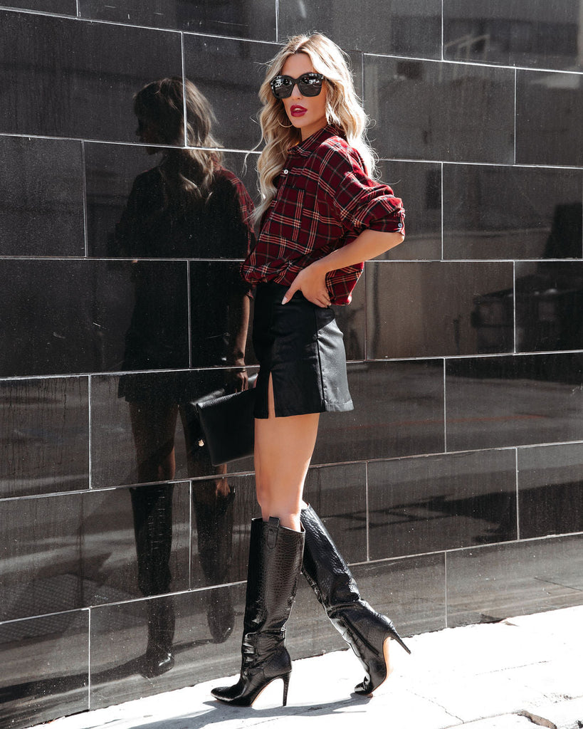 Mikayla Faux Leather Mini Skirt - Black - FINAL SALE – InsStreet