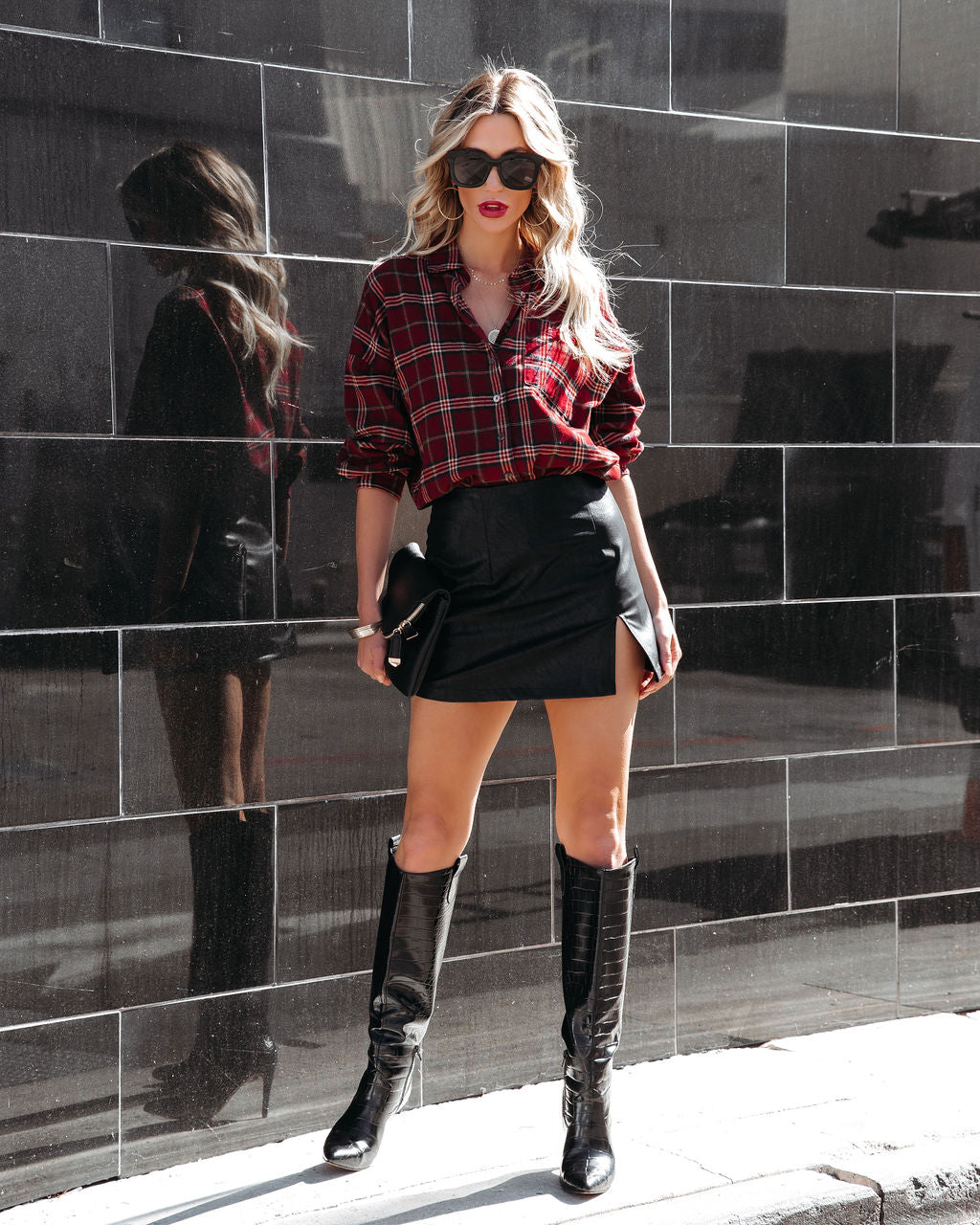 Mikayla Faux Leather Mini Skirt - Black - FINAL SALE – InsStreet