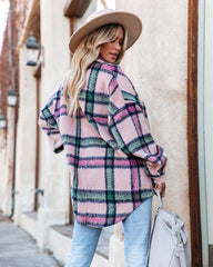 Milestone Cotton Plaid Shacket - Pink Ins Street