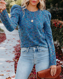 Millie Puff Sleeve Speckled Knit Sweater Ins Street
