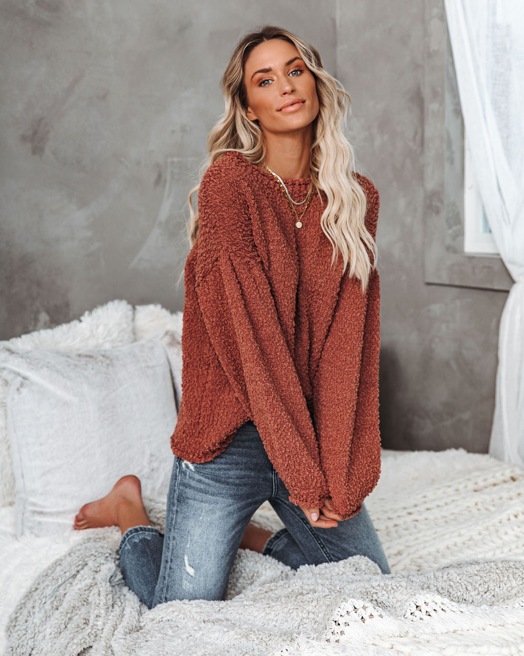 Milner Chunky Knit Sweater - Dusty Cedar Ins Street