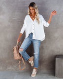 Miriam Button Down Knit Top - White Ins Street