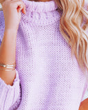 Miss You More Relaxed Mock Neck Knit Sweater - Lavender Ins Street