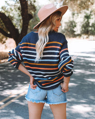 Moe Striped Knit Sweater - Navy Ins Street