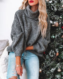 Moira Turtleneck Knit Sweater - Charcoal Ins Street