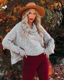 Montage Cowl Neck Knit Sweater - Grey Ins Street