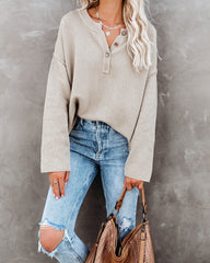 Montana Cotton Henley Sweater Ins Street