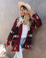 Moraga Pocketed Aztec Cardigan - Brick Ins Street