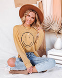More Smiles Cotton Blend Embroidered Pullover Ins Street