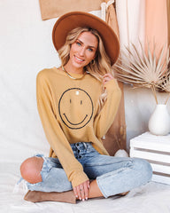 More Smiles Cotton Blend Embroidered Pullover Ins Street