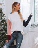 Morningside Mock Neck Colorblock Sweater - Cream Multi Ins Street