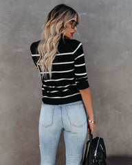 Morty Striped Turtleneck Knit Sweater Ins Street