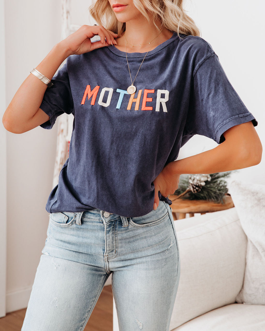 Mother Embroidered Cotton Tee Ins Street