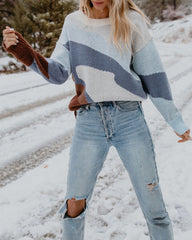 Mountain Breeze Knit Sweater - Blue Combo Ins Street