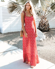 My Fair Lady Floral Ruffle Maxi Dress Ins Street