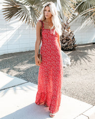 My Fair Lady Floral Ruffle Maxi Dress Ins Street