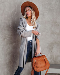 Myres Pocketed Hooded Knit Cardigan - Mocha Ins Street