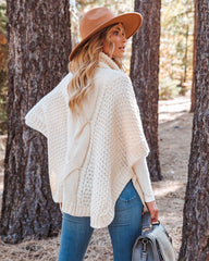 Nana Cable Knit Poncho Sweater Ins Street