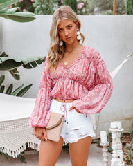 Narcisse Billowed Crop Drawstring Blouse Ins Street