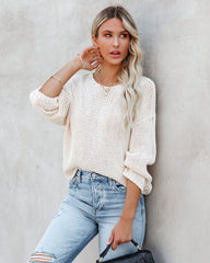 Nash Cotton Knit Sweater - Beige Ins Street