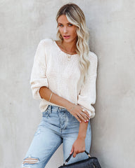 Nash Cotton Knit Sweater - Beige Ins Street