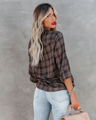 Night Owl Plaid Button Down Top Ins Street