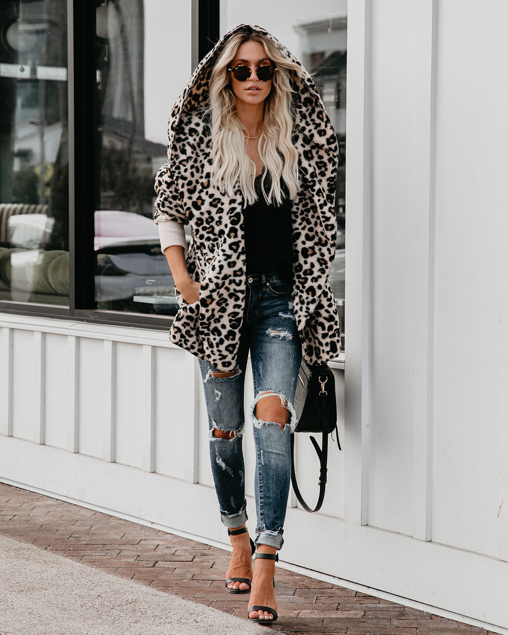 Nine Lives Pocketed Leopard Cardigan Ins Street