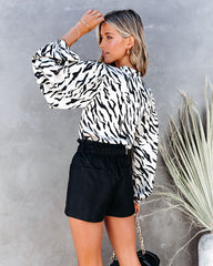 Noland Tiger Print Satin Blouse Ins Street