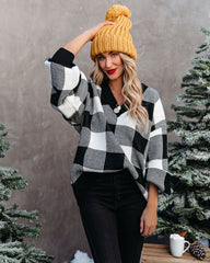 Nonny Checkered Knit Sweater - Black Ins Street