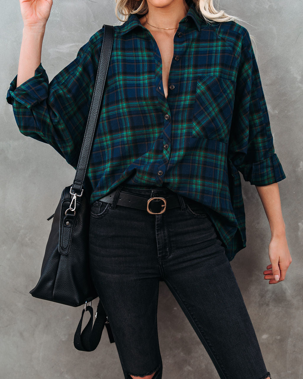 Norwalk Cotton Plaid Button Down Top Ins Street