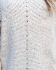 Nysha Mock Neck Knit Sweater - Beige Ins Street