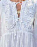 Oaklin Crochet Lace Tie Dress - White Ins Street