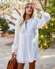 Oaklin Crochet Lace Tie Dress - White Ins Street