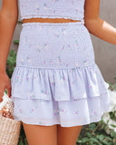 Ochoa Floral Smocked Chiffon Mini Skirt Ins Street