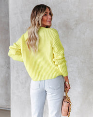 On Chill Tonight Knit Sweater - Neon Yellow Ins Street