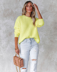 On Chill Tonight Knit Sweater - Neon Yellow Ins Street