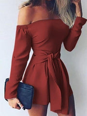 One-Shoulder Long Sleeve Paillette Jumpsuit Ins Street