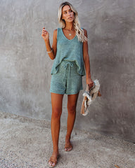 One Love Knit Shorts - Dark Sage Ins Street