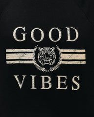 Only Good Vibes Cotton Blend Sweatshirt Ins Street