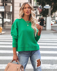 On The Daily Cotton Pullover - Green Ins Street