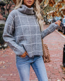 On The Grid Turtleneck Sweater - Grey Ins Street