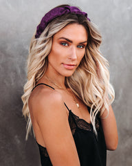 Oui Ruched Satin Headband - Purple Ins Street