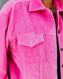 Paddington Distressed Cotton Corduroy Jacket - Hot Pink Ins Street