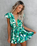 Palm Island Ruffle Tie Romper Ins Street