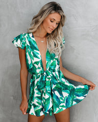 Palm Island Ruffle Tie Romper Ins Street